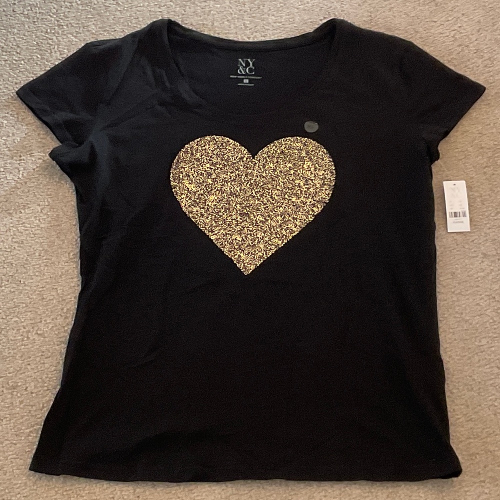 size XL, bust up to 44” inches, heart of gold sequin shirt, new condition